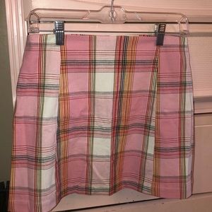 Pink Plaid Skirt